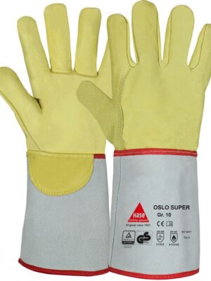 OSLO-SUPER, Schweisserhandschuhe Stulpe, Top-Rindnarben-