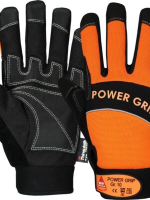POWER GRIP WINTER schwarz/orange, 5-Fg.-Handschuhe Neoprene,