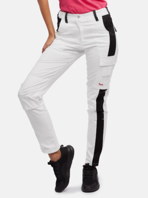 Damen Malerhose Weiß aus Stretch Strong Baumwolle