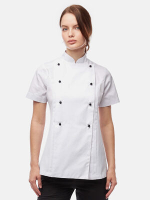 Damen Kochjacke Kurzarm inkl. Kugelknöpfe aus easyClean Baumwolle Regular Fit
