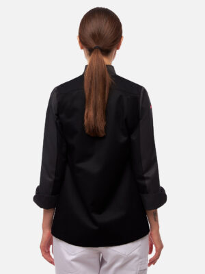Damen Kochjacke mit dryMesh Einsatz - Druckknöpfen -  Langarm