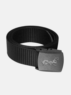Unisex Stoffgürtel Nylon Stretch verstellbare YKK Schnalle Gewebegürtel Schwarz 130cm