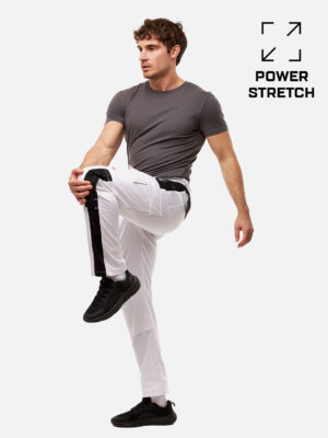 power Stretch Herren Malerhose mit Kniepolstertaschen Stuckateur Arbeitshose Weiß