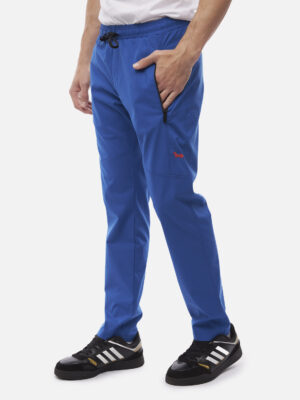 Leichte Sommer Herren Jogginghose mit Reißverschlusstasche Blau