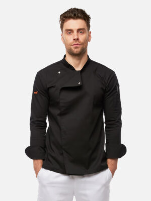 Kochjacke Herren Langarm easyMove mit Druckknöpfen Slim Fit
