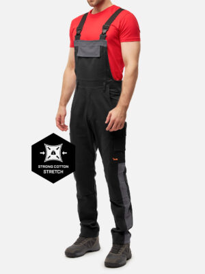 Herren arbeitslatzhose aus Stretch Strong Baumwolle mit Kniepolstertaschen